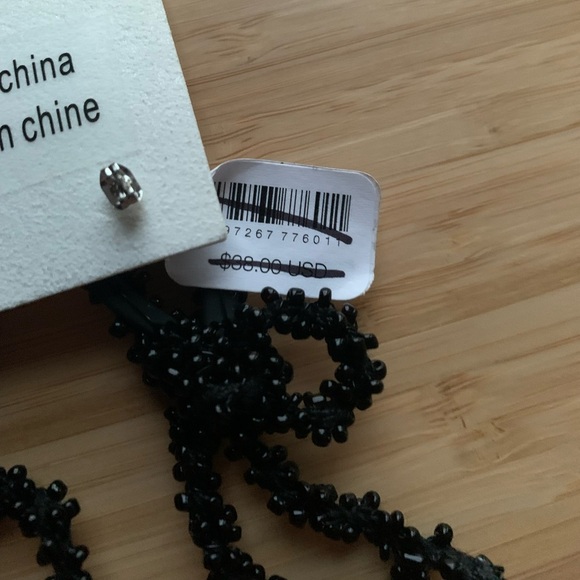 Free People Brandy Bow Dangles Beaded Earrings - Black - NWT - Picture 6 of 7